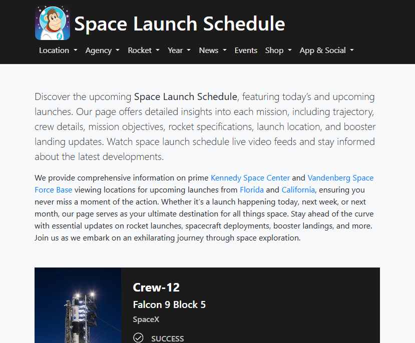 Beyond the Atmosphere: Launching the New Space Launch Schedule